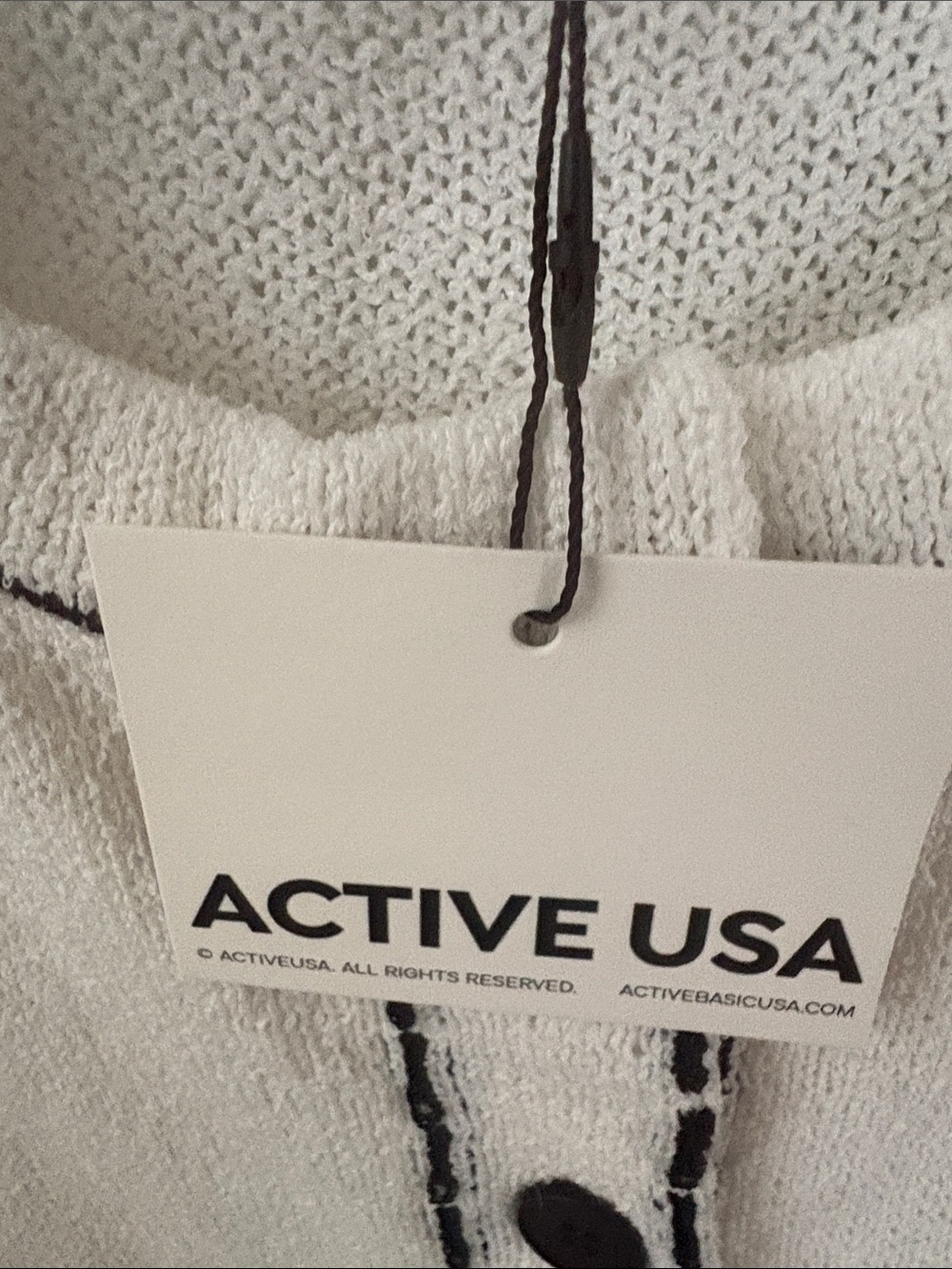 NWT ShopEvelynne White Short-Sleeve Cardigan with Black Trim M - Picture 5 of 11